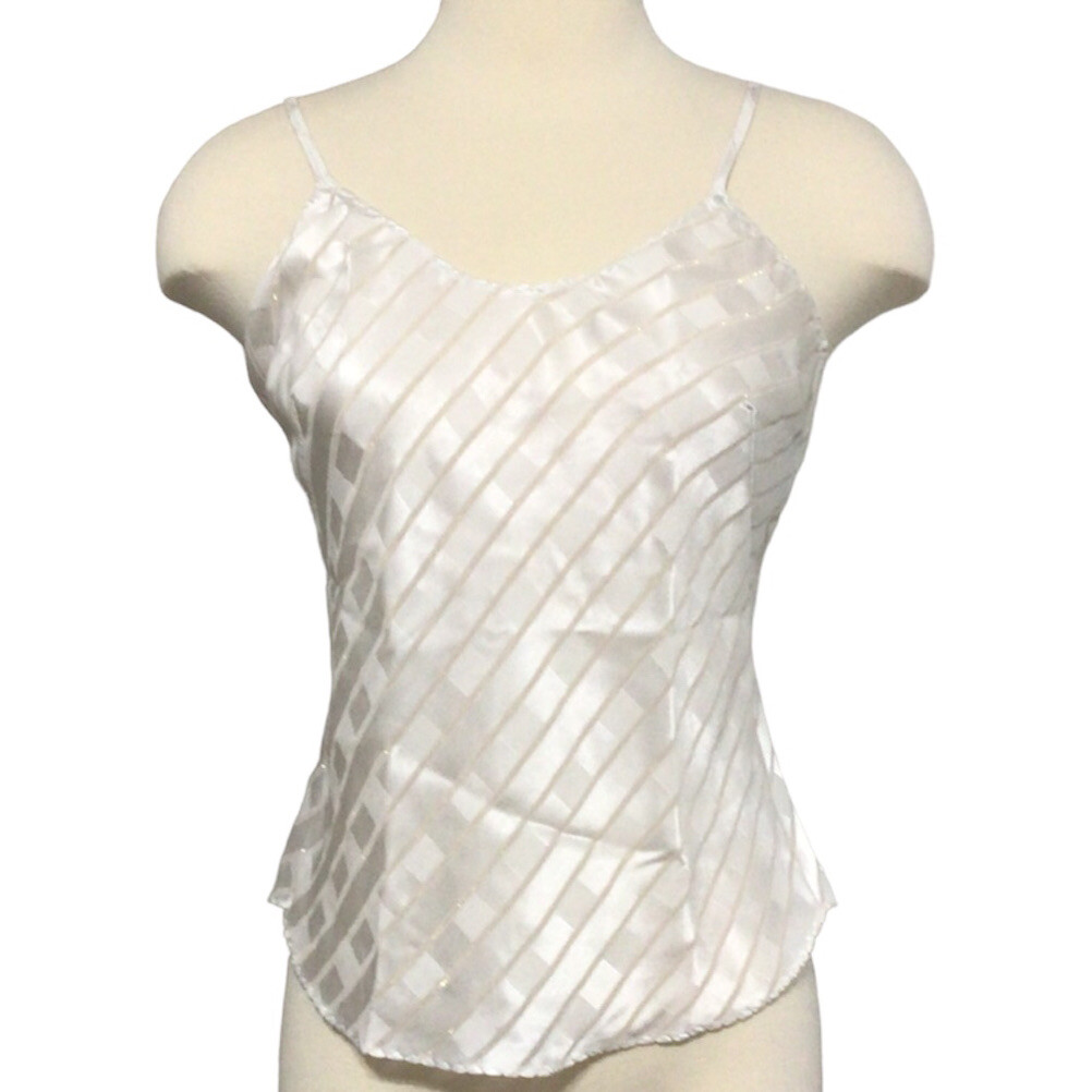 Vintage Maidenform Camisole Size 32 (Union Made) Off White w/ Gold Pinstripe