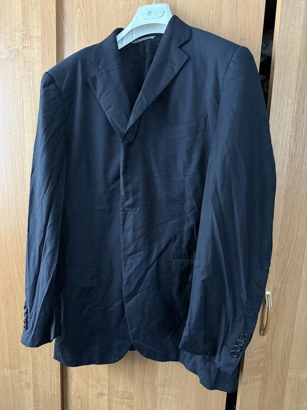 Men Canali Blazer Black Wool 38 / M / 46