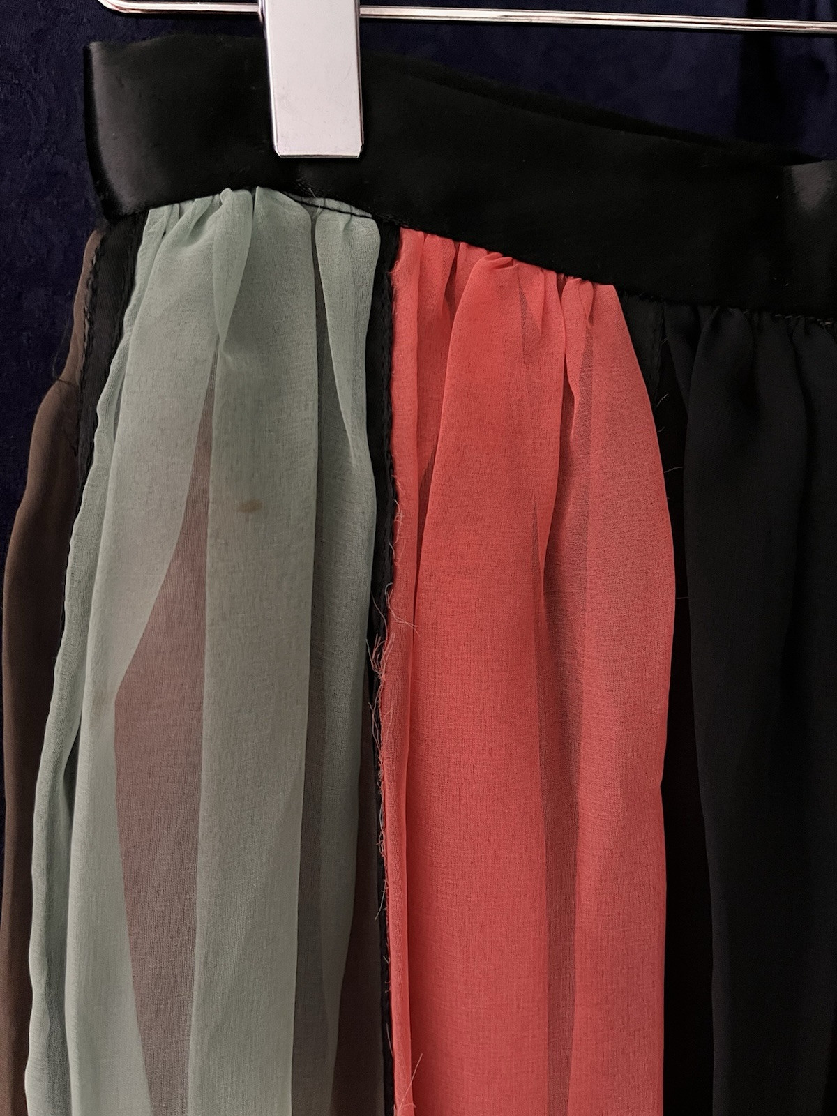 1960s Jack Bryan By Dupuis Chiffon Striped Long Hostess Skirt Sz 8 Lined