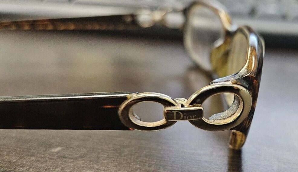 Christian Dior CD Honey/Amber Oversize Vintage Eyeglass Frame Original