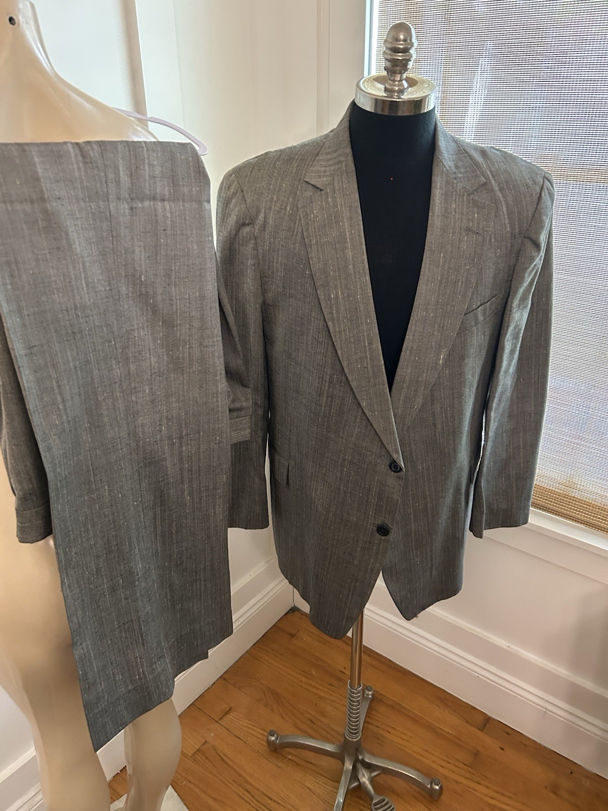 Vtg 60s THE SOVEREIGN Suit Jacket by Barry Gray Textured Fleck Sports Coat 46 Sz
