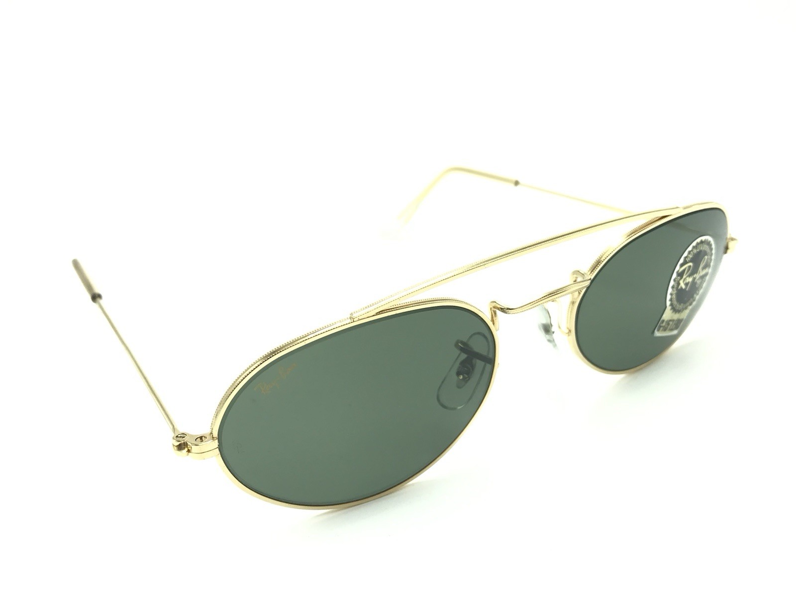 Vintage B&L Ray-Ban USA W1534 VPAW Gold Oval Gatsby Sunglasses G-15 Green NOS
