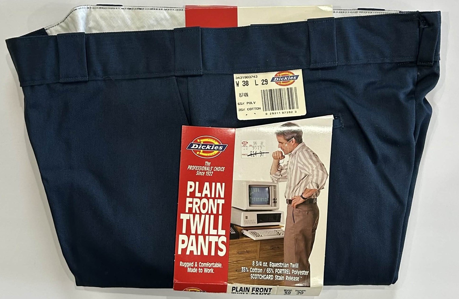 Vintage Dickie Pants Men’s Navy Blue 38×29 874N New Dead Stock 90s Made In USA