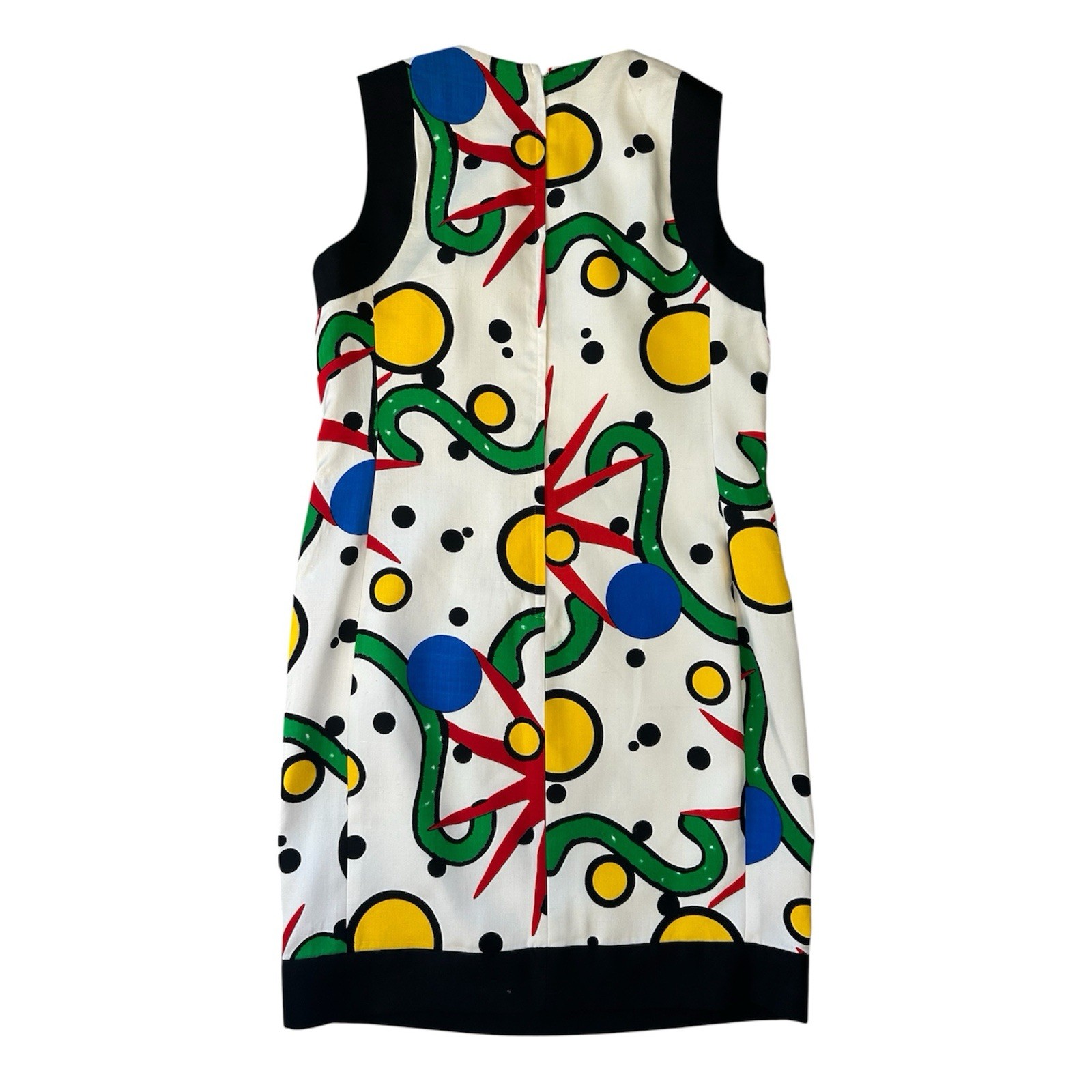 VTG 80s/90s GILLIAN Abstract SILK POP ART Atomic Mod Artsy Statement Dress M/L