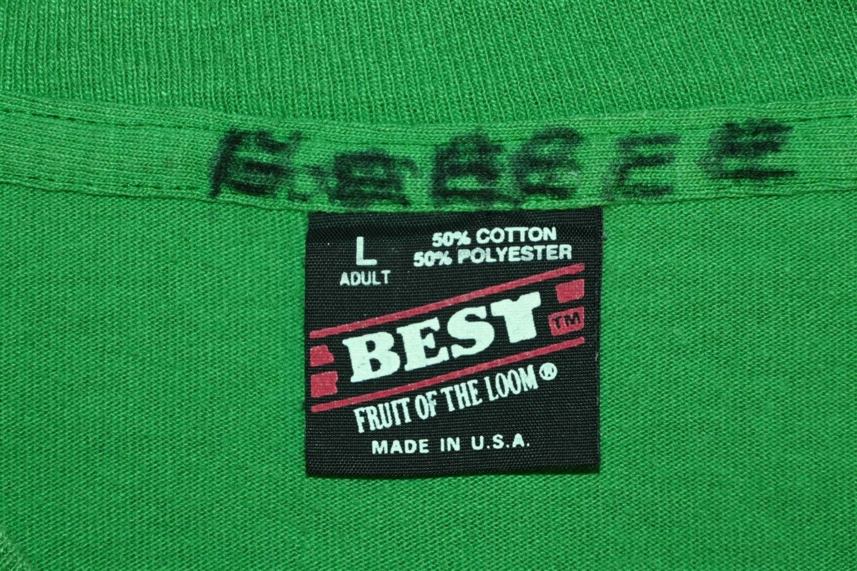 vtg 90s TIS HIMSELF ST PATRICK’S DAY SHAMROCK KELLY GREEN IRISH SCROLL t-shirt L