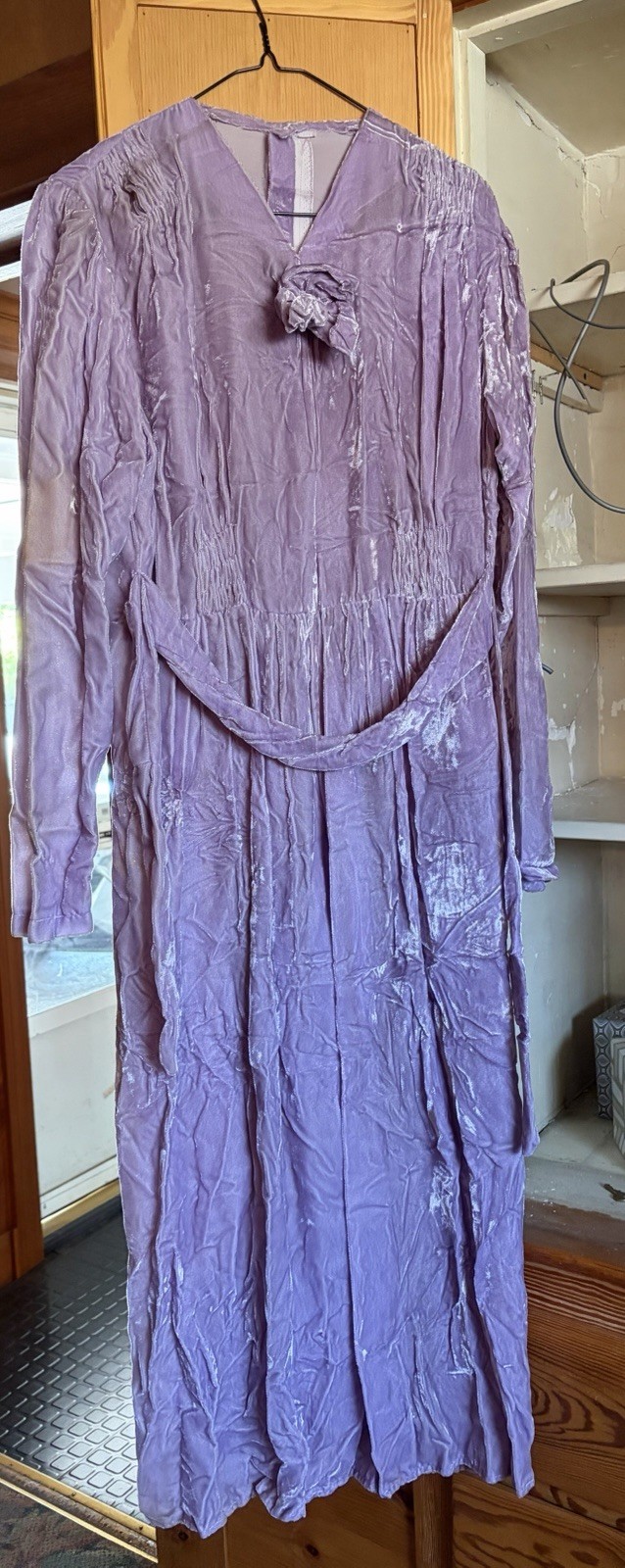 1920’s 1930’s Ethel Maid ? Funeral Funerary Dress Velvety