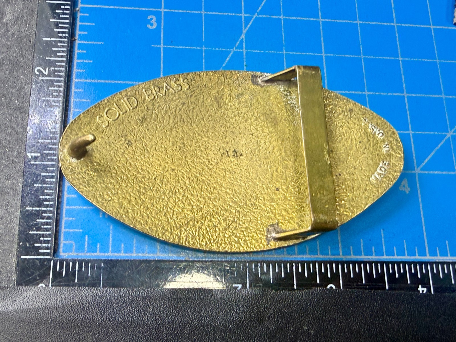 Textured Simple Empty Oval Brass Color Belt Buckle For Your Craft Or Project