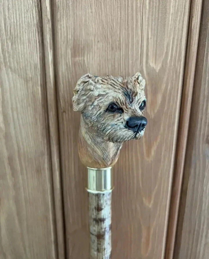Dog wooden walking stick hand Beautiful wooden walking cane