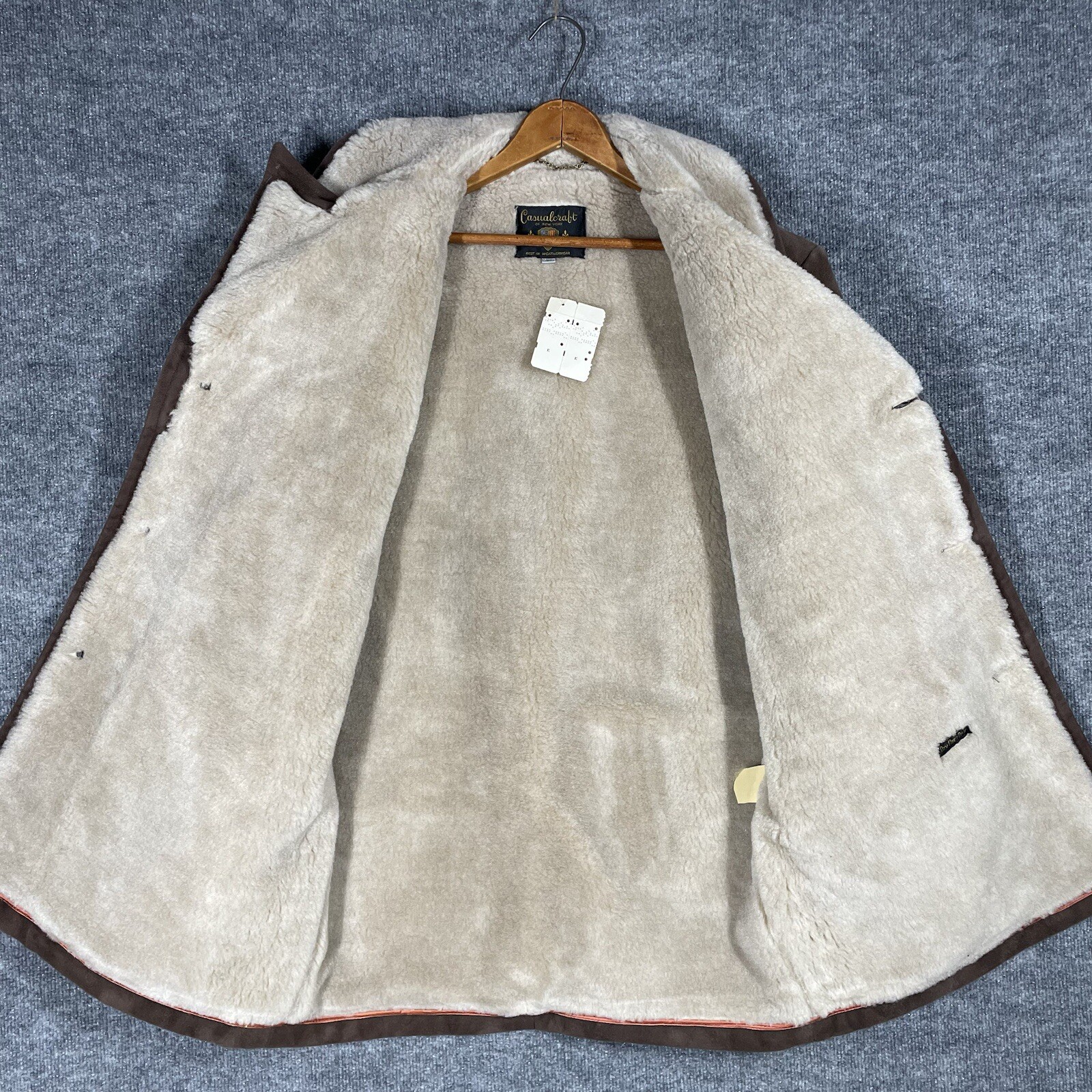 VINTAGE 60s Casualcraft Heavy Coat Size 42 Jacket Brushed Cotton Suede Western
