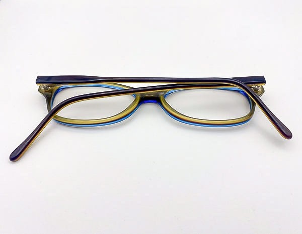Y2K Vintage Marchon Two-Tone Oval Eyeglass Frames Blue Green 2000s