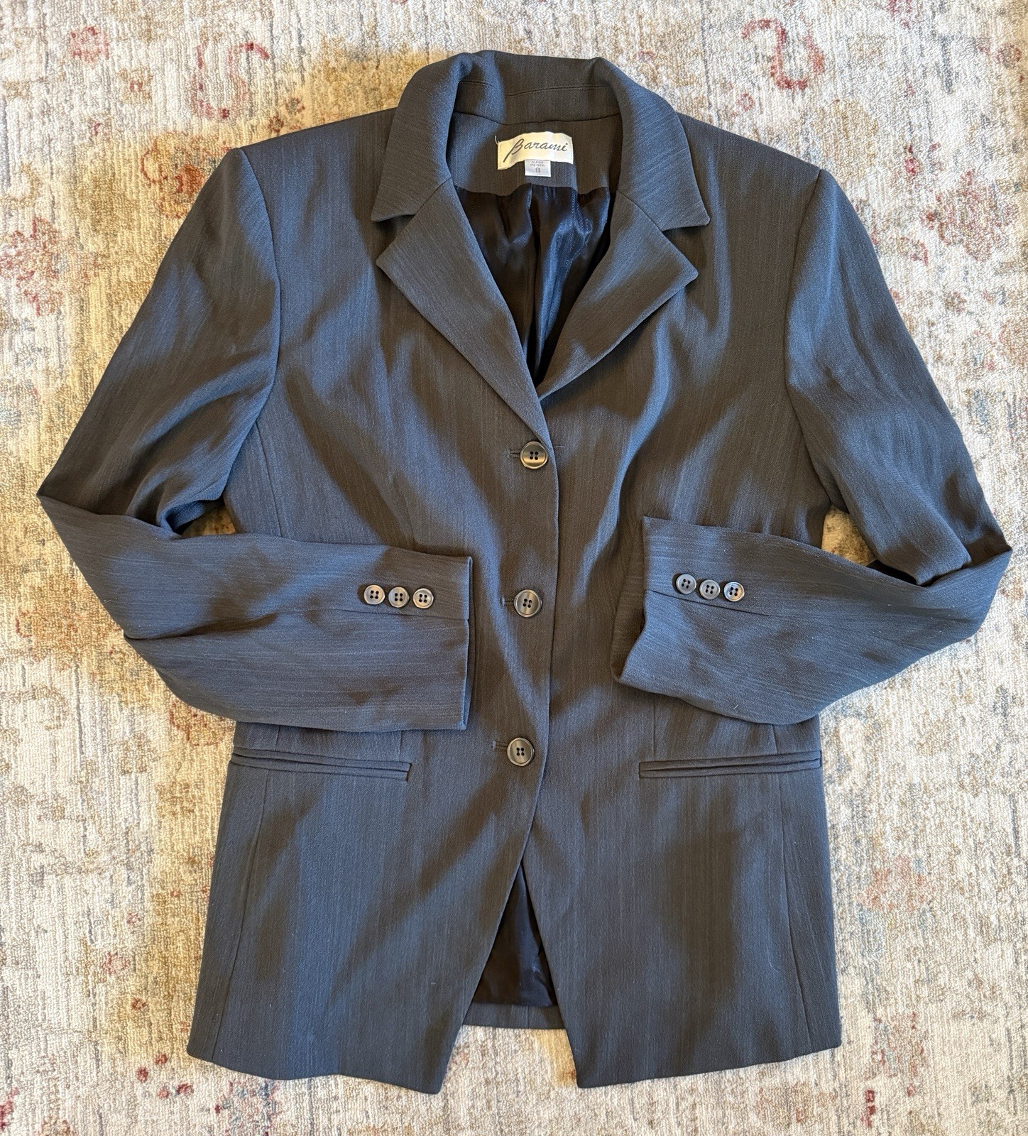 Vintage BARAMI Gray Blazer Straight Single-Breasted Pockets Career Women’s 8 EUC
