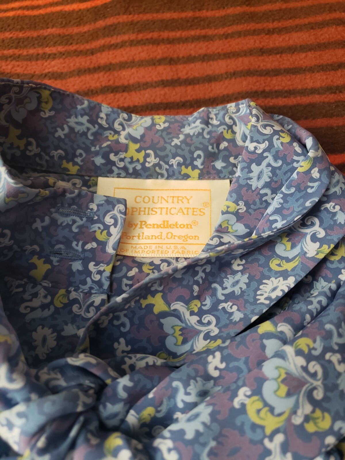 COUNTRY SOPHISTICATES By Pendleton Womans Blouse With Bow-tie sz 14 VINTAGE