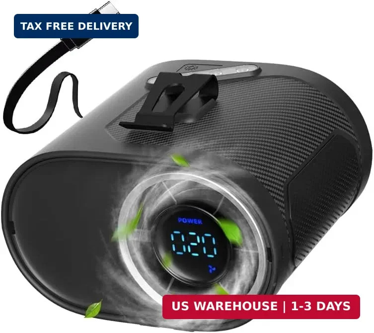 2025 New Portable Waist Clip & Personal Belt Fan, Rechargeable Shirt Fan with Li