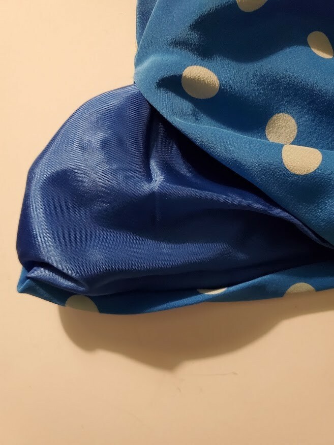 VINTAGE St. Gillian Silk Blue White Polka Dot dress Size 6