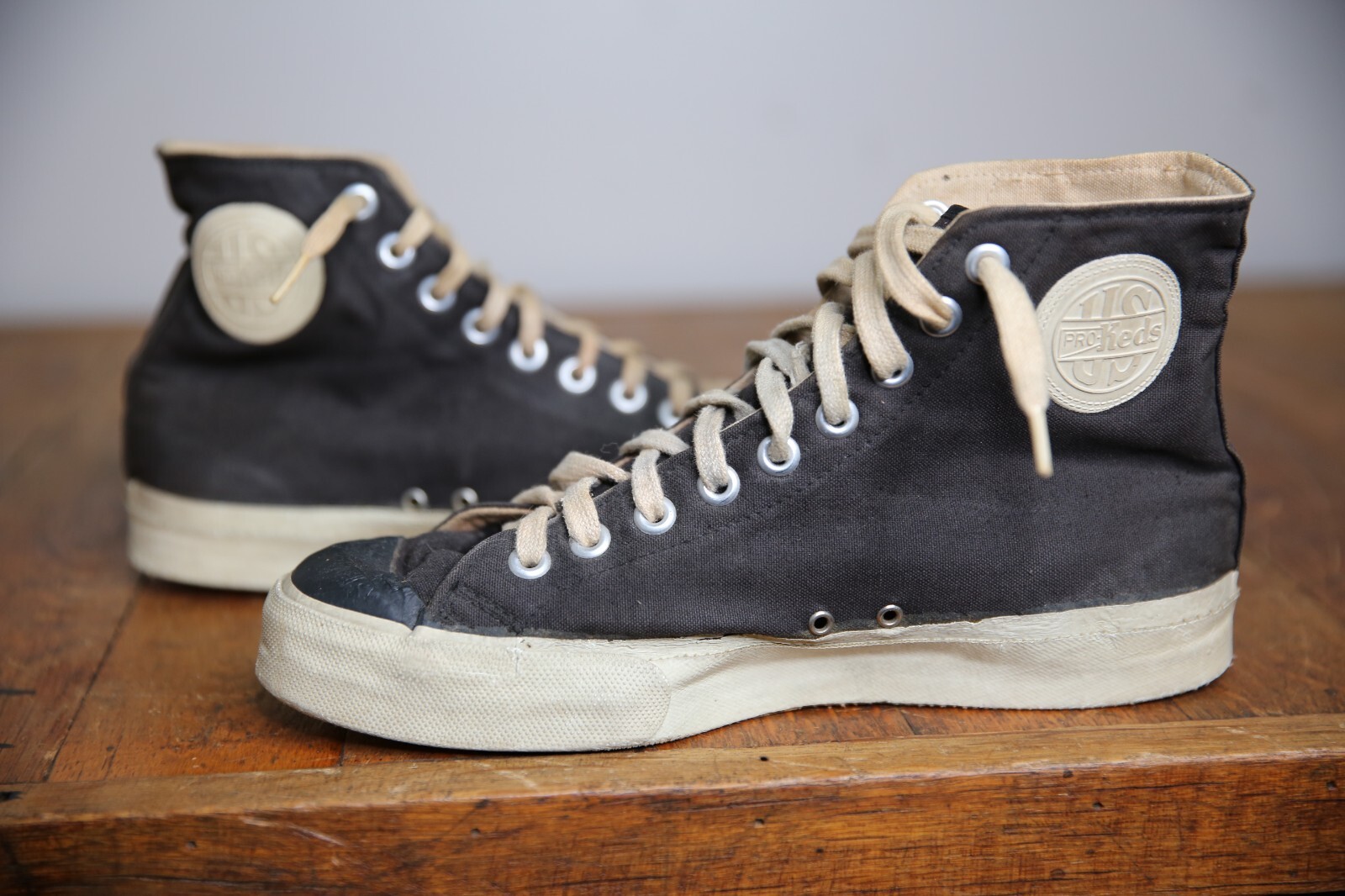 Vintage Rare 1940s US Pro-Keds Canvas High-Top Basketball Sneakers 7.5 Shoes