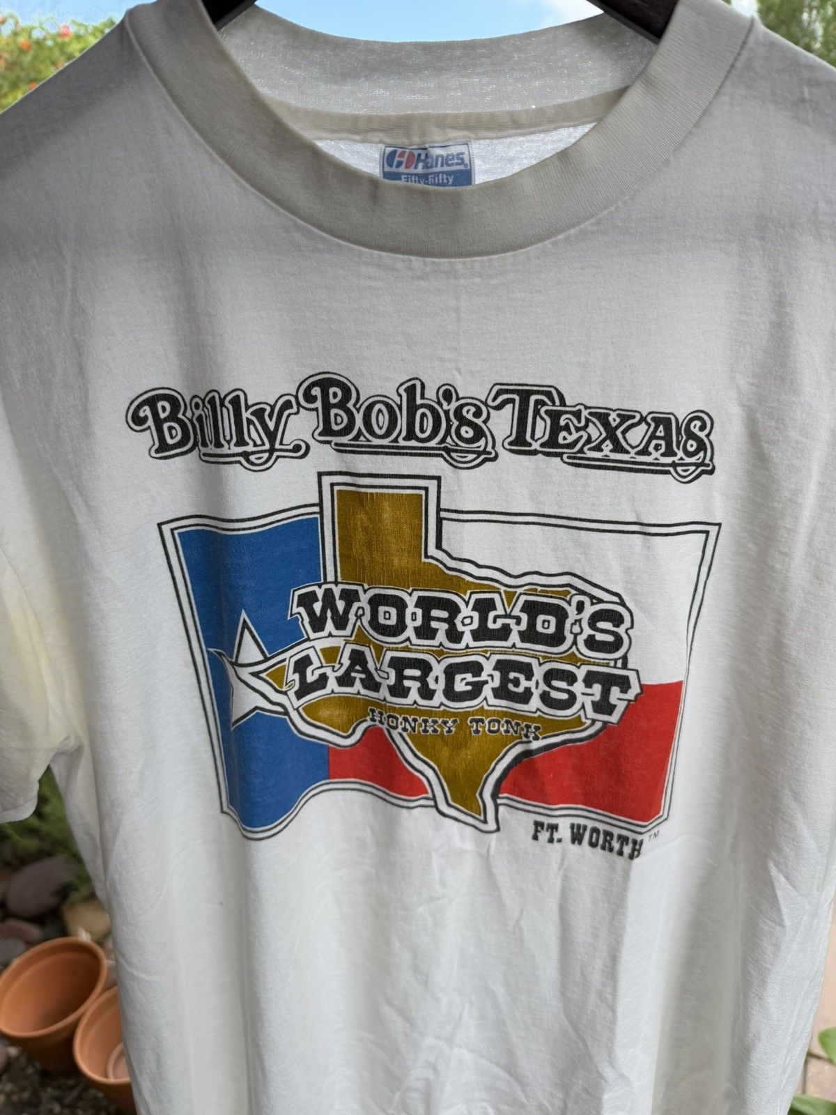 VTG 80s BILLY BOBS TEXAS FORT WORTH COUNTRY MUSIC Honky Tonk T Shirt SZ L Thin