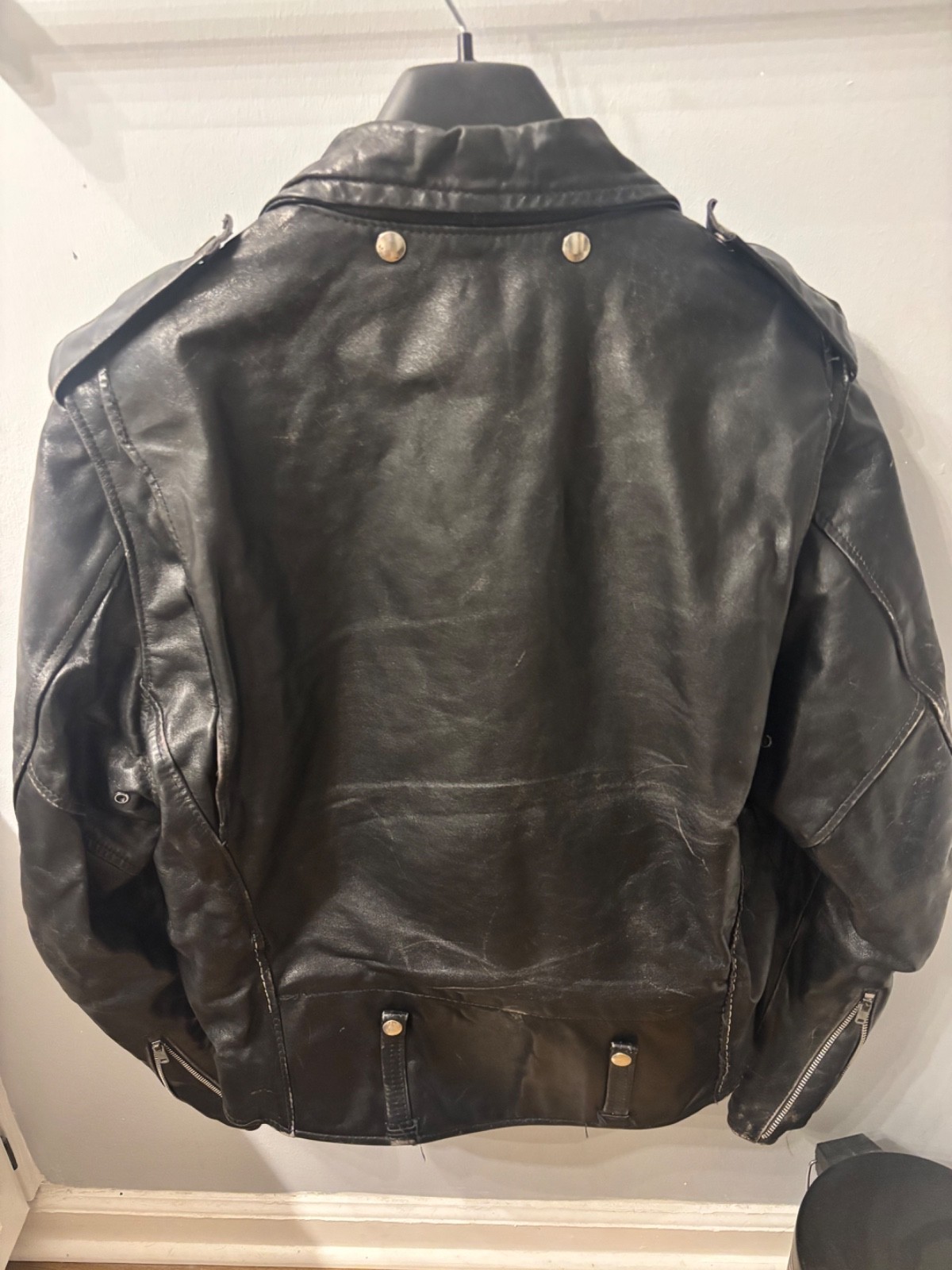 Vintage 1970s AMF Harley-Davidson Black Leather Motorcycle Biker Jacket
