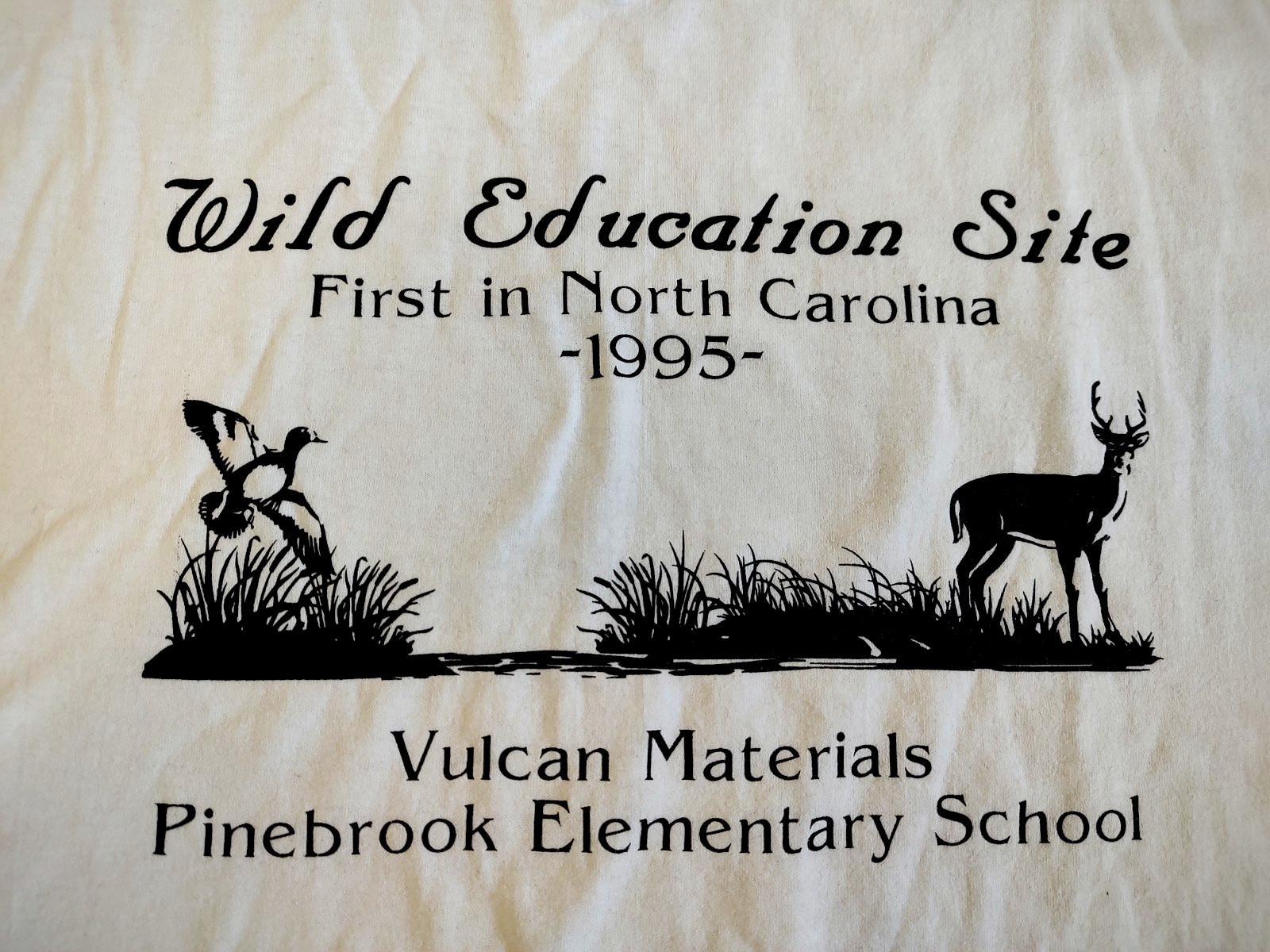 Vtg Wild Education Site 1995 First in NC T Shirt Mens Sz 2XL Deer Duck Pinebrook