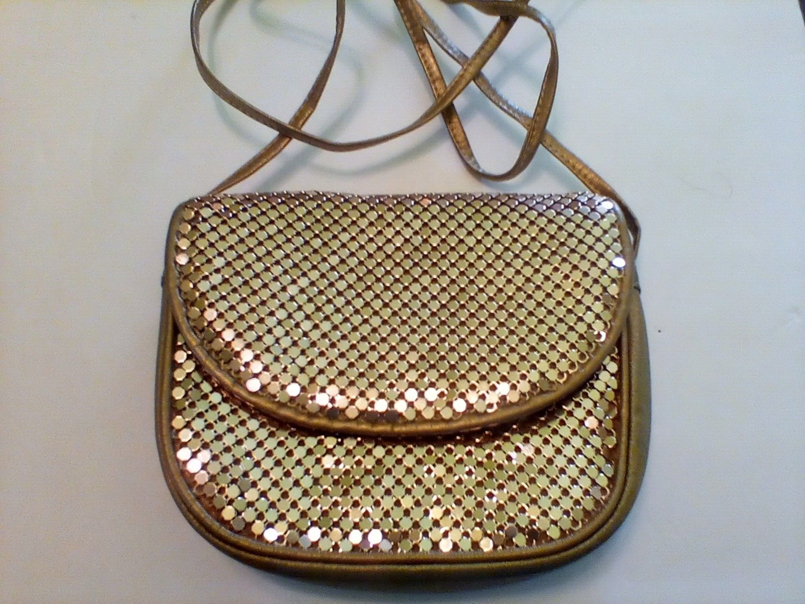 Vintage Crossbody Gold Tone Mesh Purse By Bueno