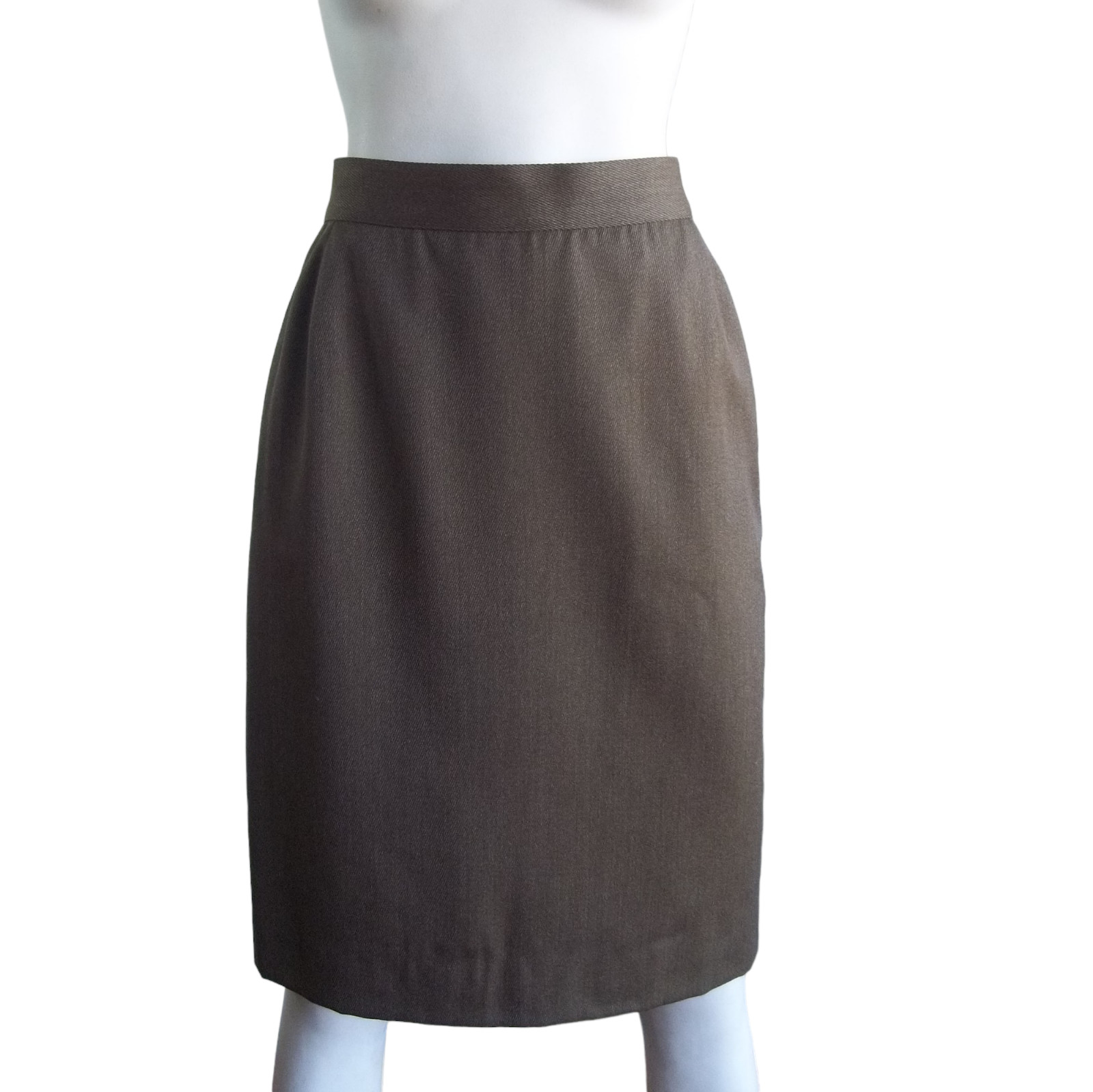 Vintage 80s GENNY Italy Minimalist Corp Core Classic Wool Midi Pencil Skirt 12