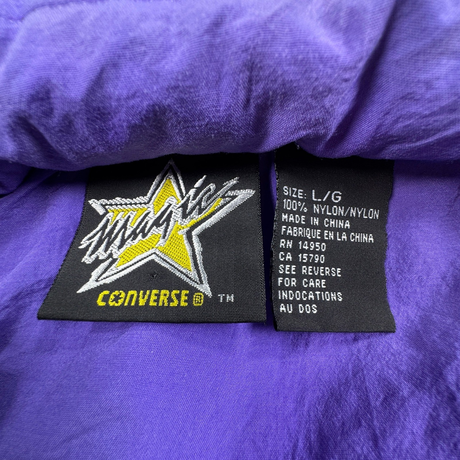 Converse Mens Jacket Burnside Magic Windbreaker Teal Purple Large Vintage 90s