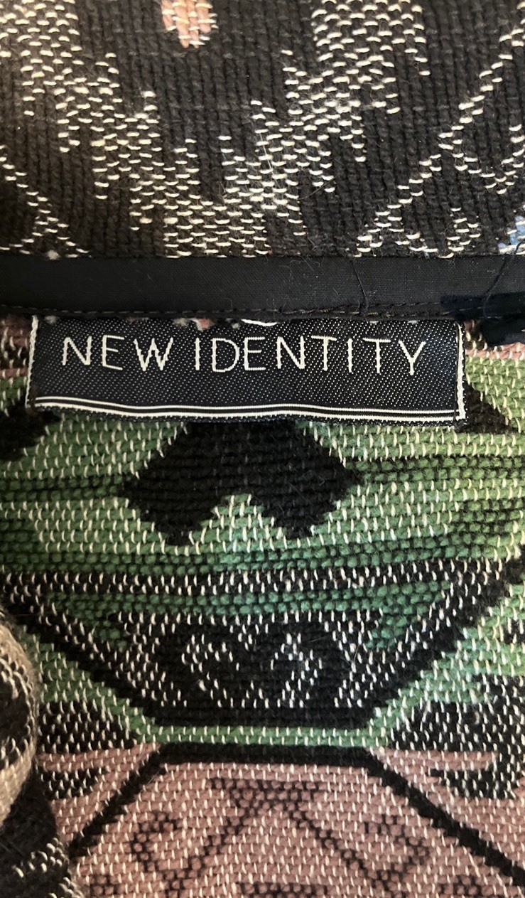 Vintage 90s New Identity Woven Tapestry Aztec Tribal Cowgirl Jacket Pockets M