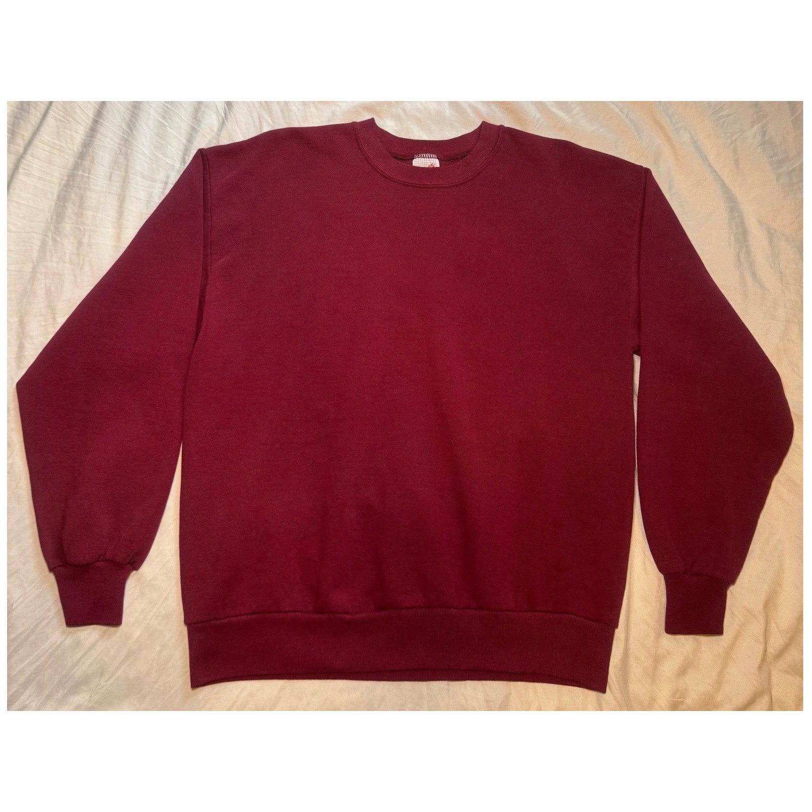 Jerzees Vintage Crewneck Sweatshirt Mens L Red Solid Streetwear