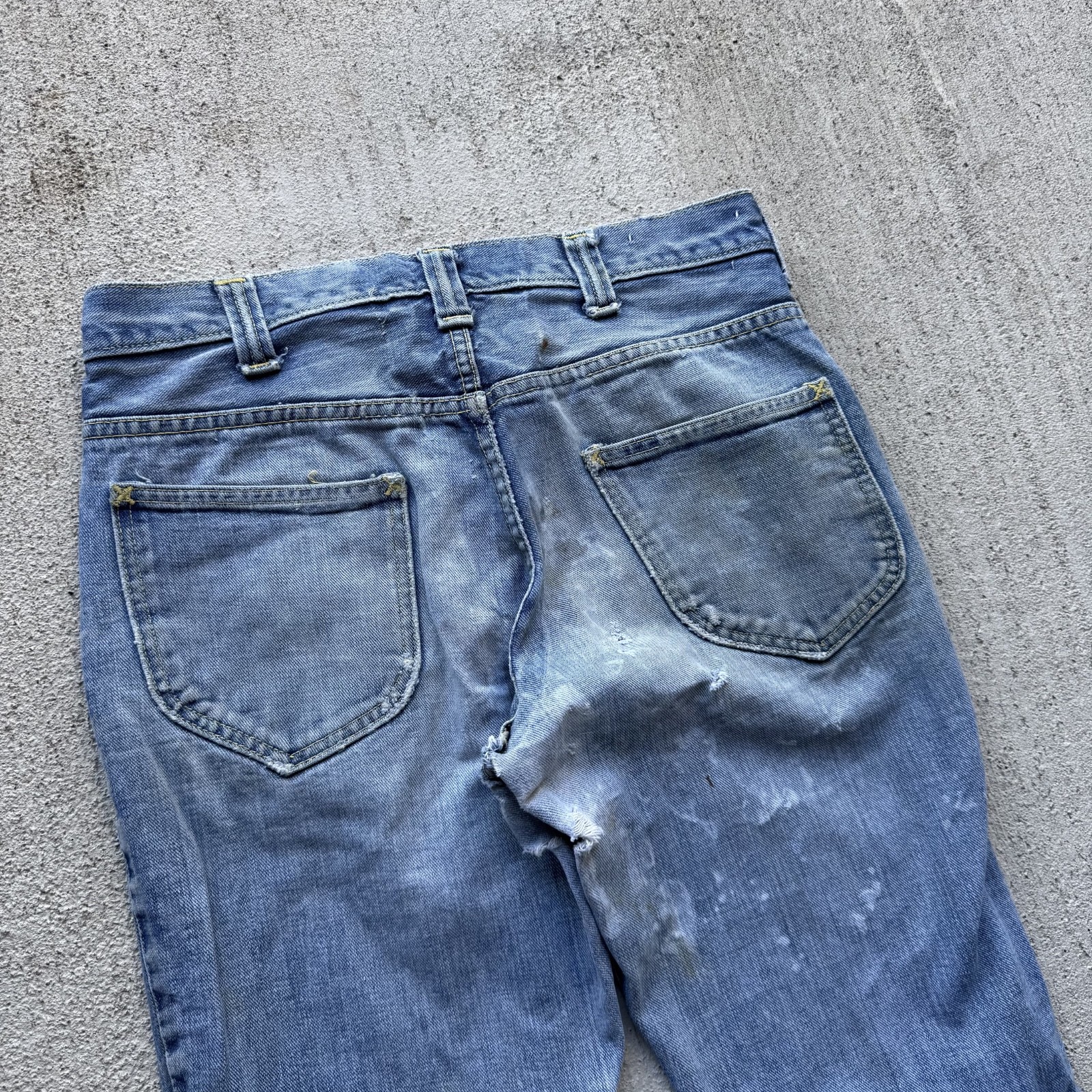 1960s/70s Distressed Lee Leens Flare Jeans 30×29