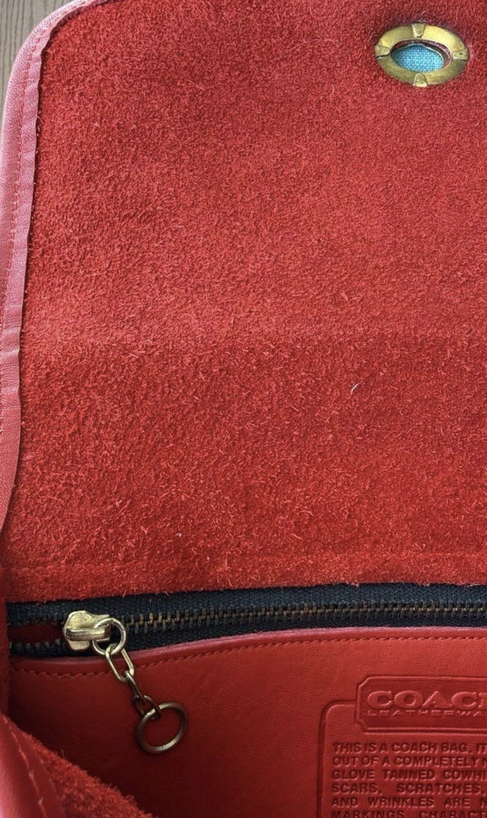 Vintage Coach Red Dinky 9375 Bag Made in New York City NYC 80’s w/Paperwork
