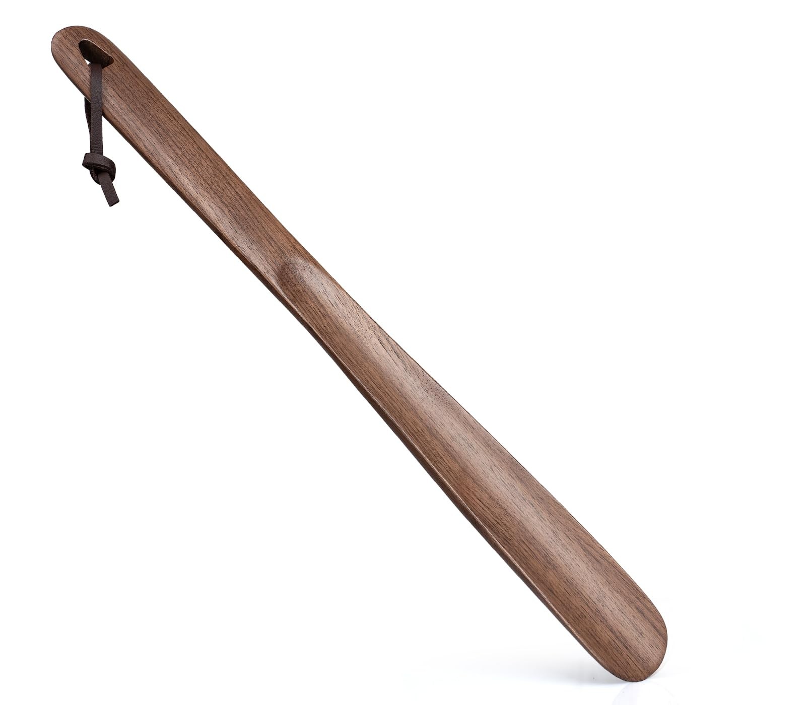 Long Handle Wooden Shoe Horn 15 inch 38cm Walnut Wood for Seniors Men