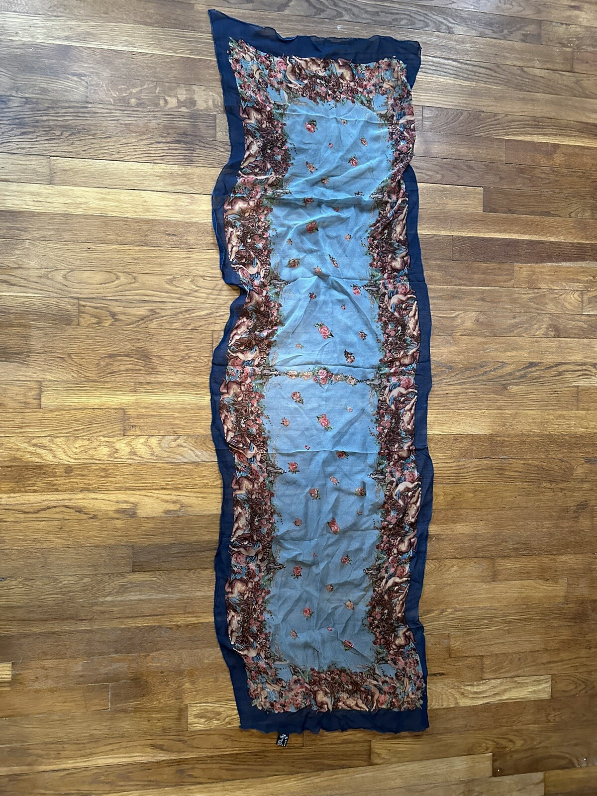 ALL THAT GLITTERS San Francisco Botticelli Cherub Georgette Scarf NOSWT 18X65