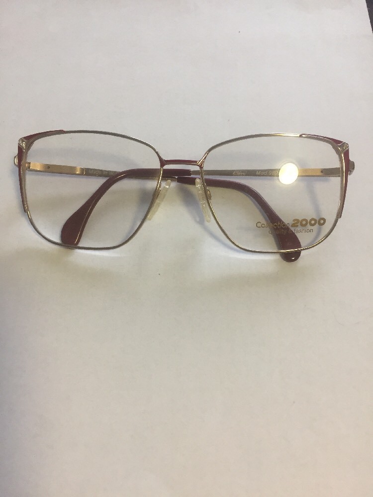Vintage New German C2000 Eyeglass Frames Red & Gold Flex 50’s Glam Style