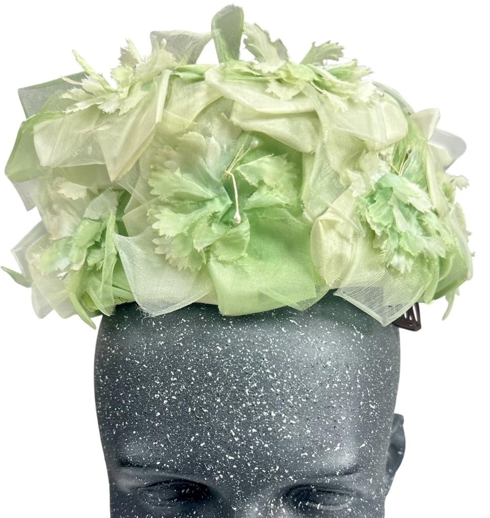 Vintage Ferncroft Floral Capulet Hat Circa 1960’s