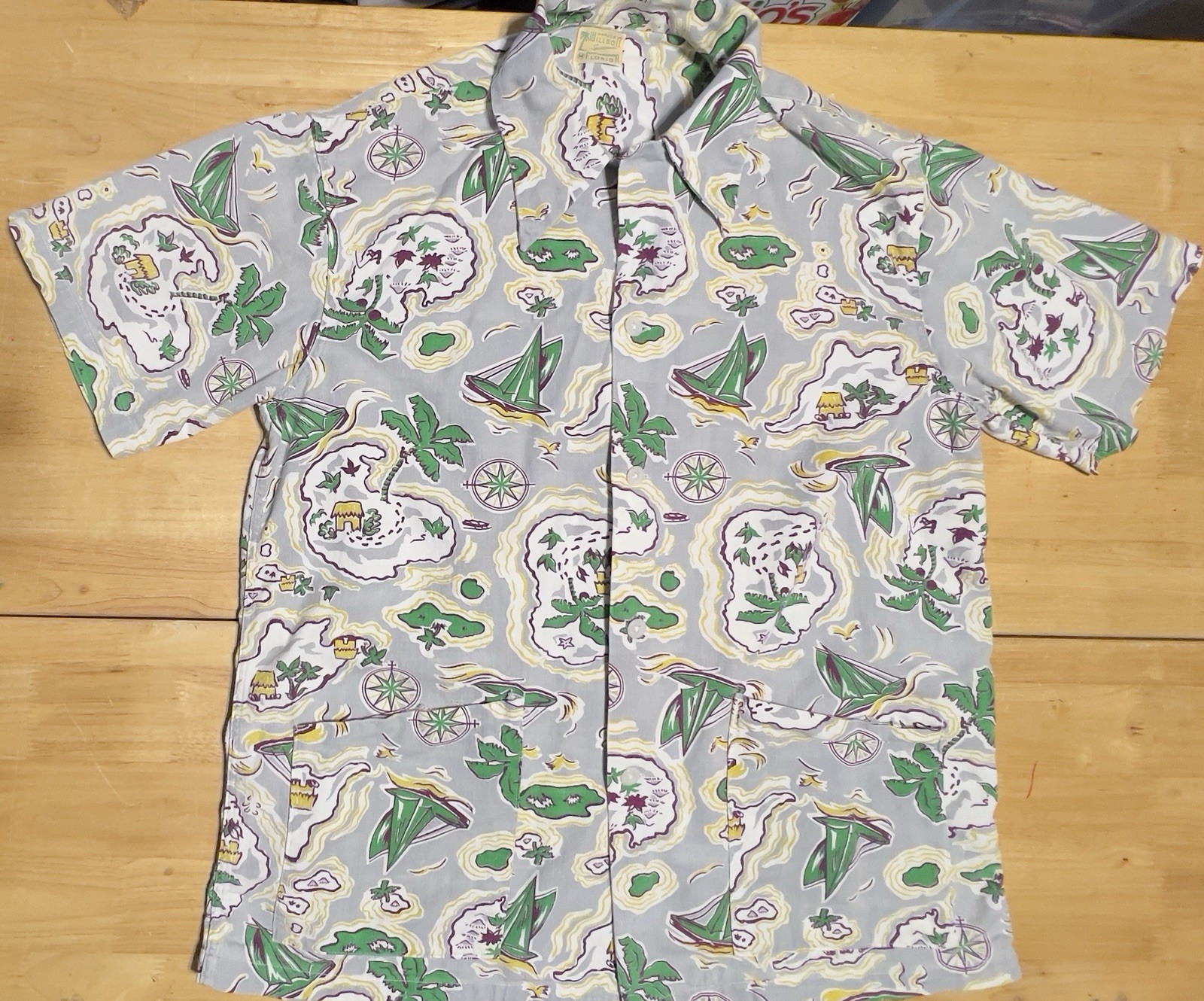 VINTAGE VERY RARE 1940s 50s HAWAIIAN SHIRT MEDIUM HAROLD WILLSON SPORTSWEAR