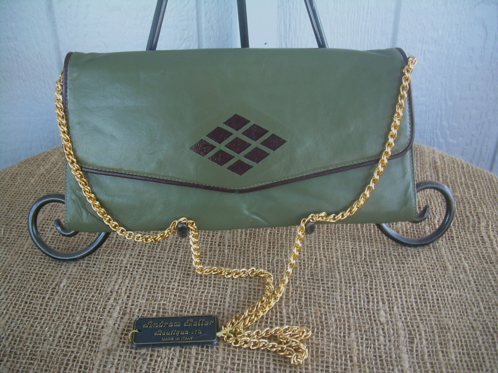 VTG LOT/4 Leather Clutchs~ Golden Chain Shoulder Strap~A GELLER & I. MILLER