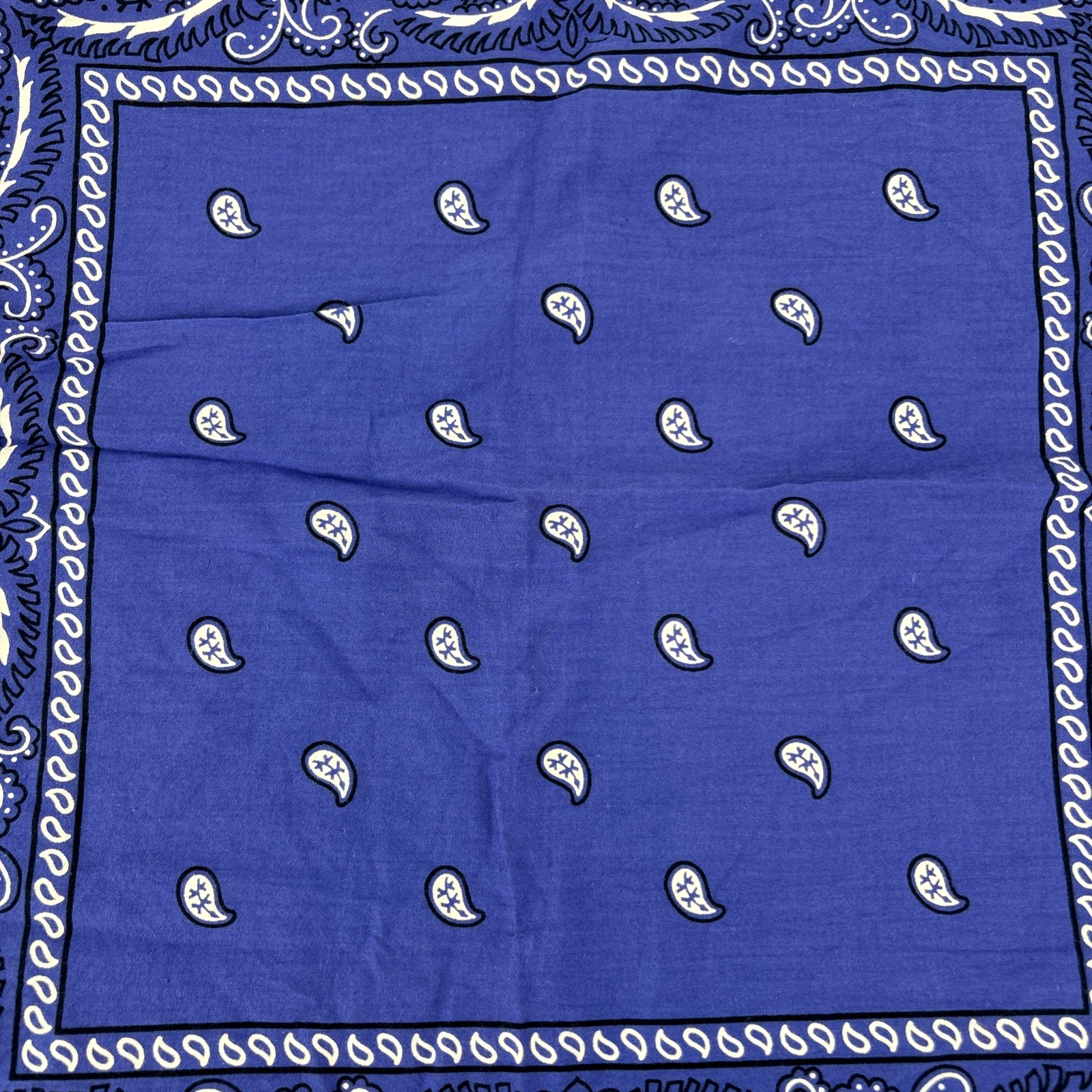 1960s Blue Bright Indigo Bandana All Cotton Fast Color RN 13960