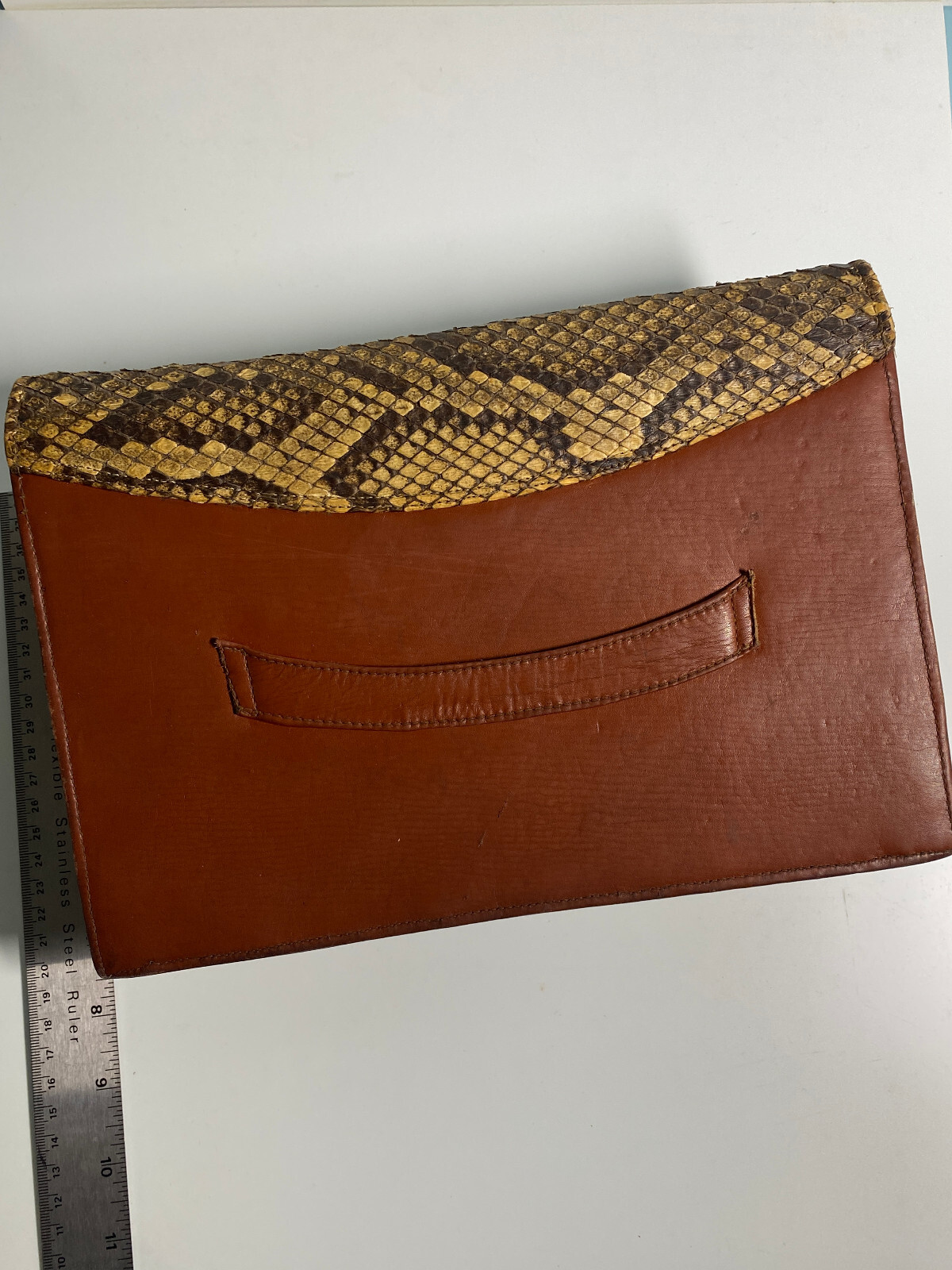 rattle snake clutch, vintage, genuine snakeskin leather, 1930’s-1940’s, hand bag