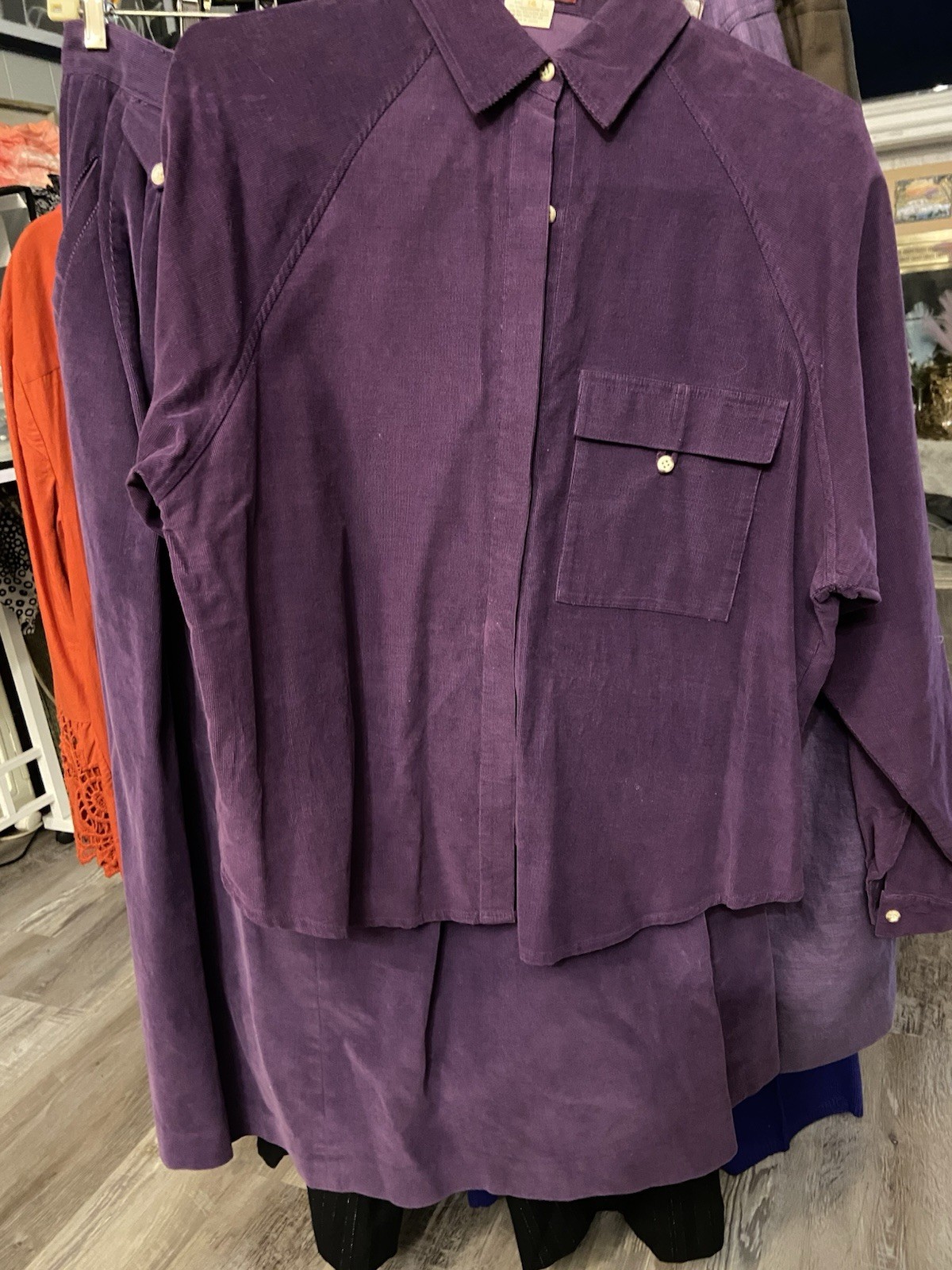 VTG 60s/70s Stephanie Sutton Japan Plum Corduroy 2pc Ladies Set Size 14