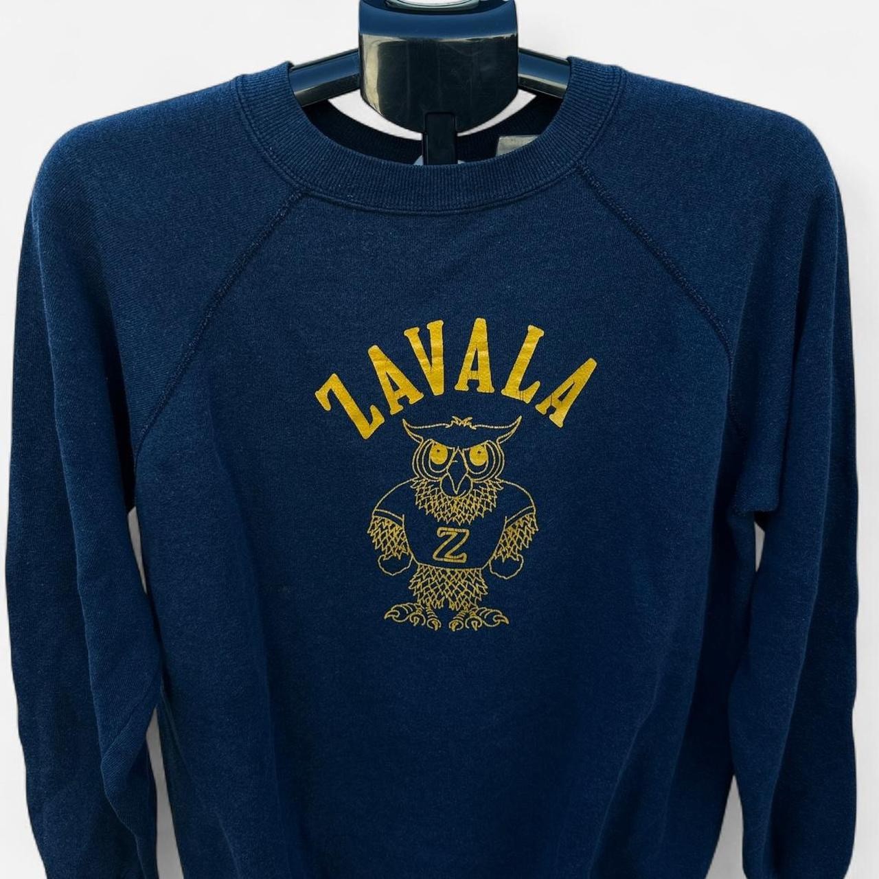 Vintage 60s 70s Zavala Owls School Sweatshirt Velva Sheen M/L 24×29