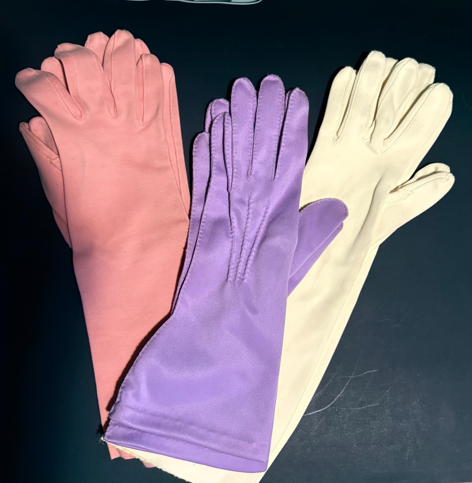 Vintage Ladies Gloves Pastel Colored Formal Dress Gloves