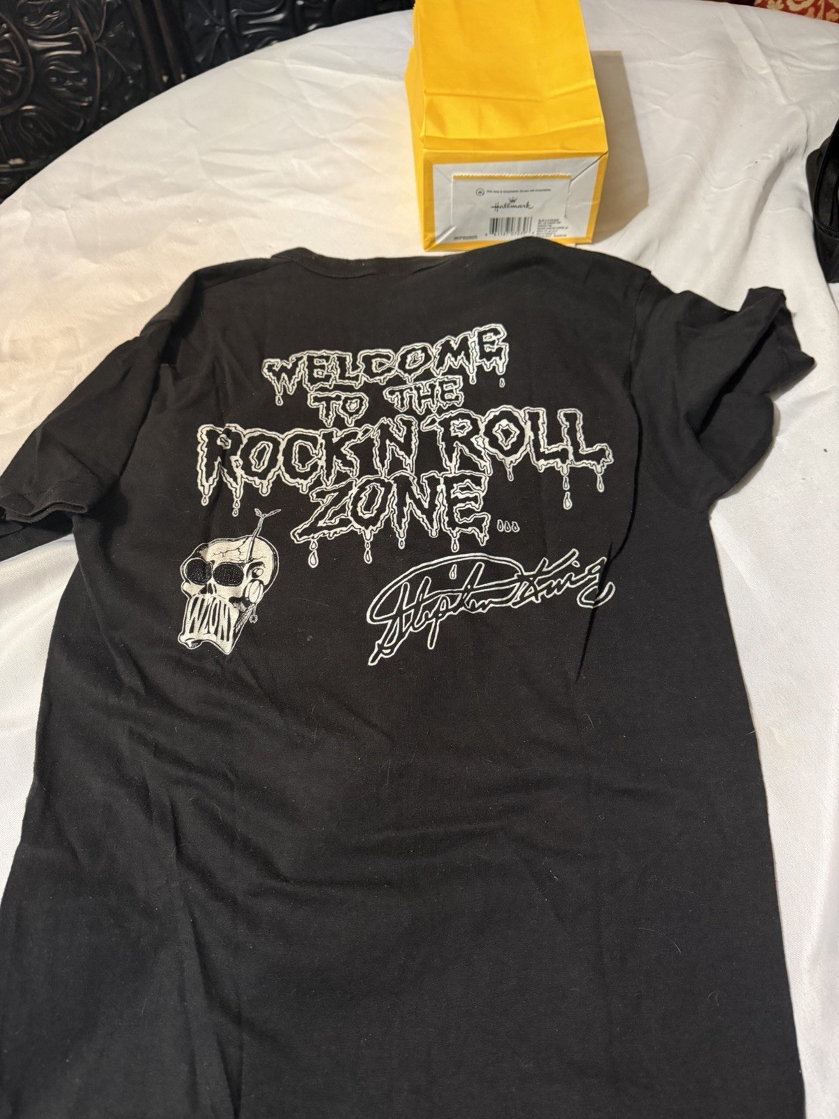 VTG 80’s WZON BANGOR Stephen King Rock n’ Roll Shirt Medium Horror Single Stitch