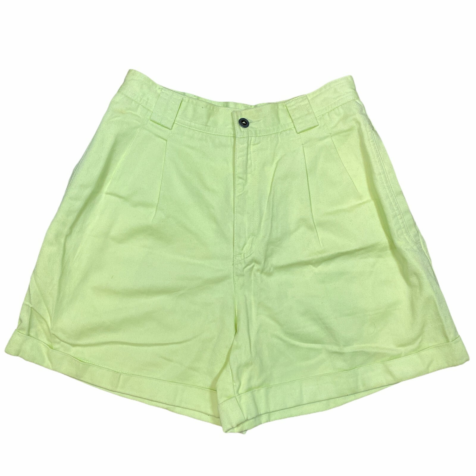 Vintage Liz Claiborne Lizsport Womens Lime Green Pleated Shorts – Size 25 x 4