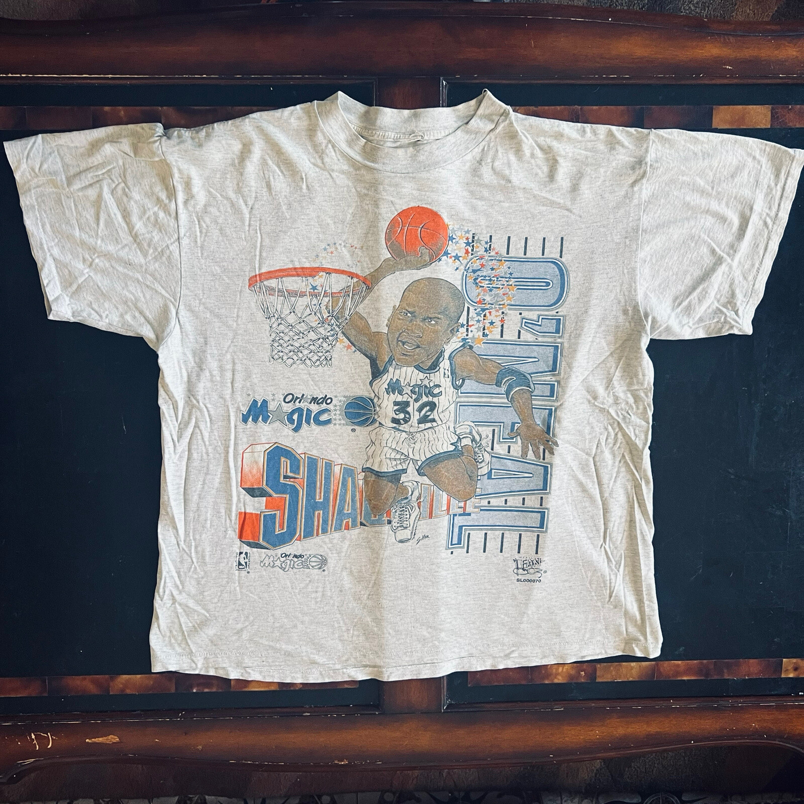 Vintage 90s Shaquille O’Neal Caricature tee XXL Orlando Magic NBA Fan Sportswear