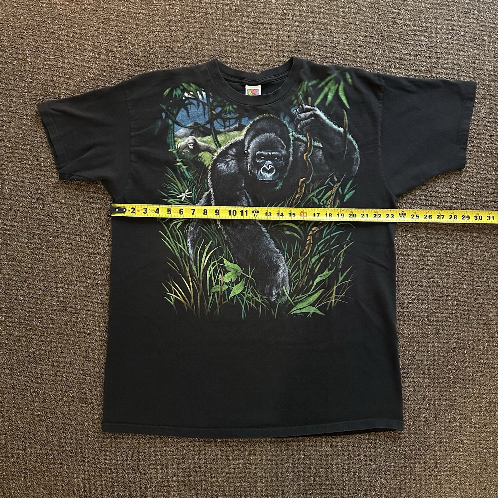Fruit of the Loom 1999 Liquid Blue Brian Fox XXL Gorilla Graphic Men’s T-Shirt