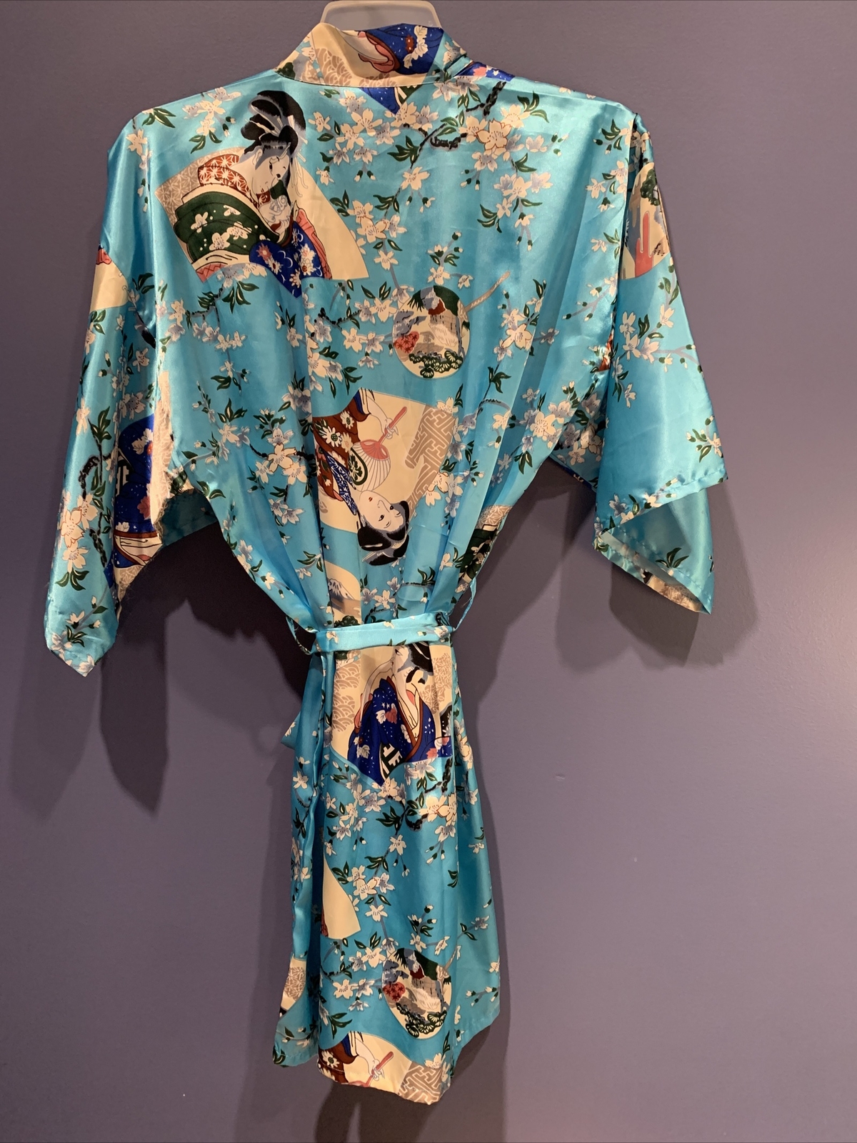 Lotus Vintage Chinese Robe, Bright Teal, Vintage, NWT OSFM