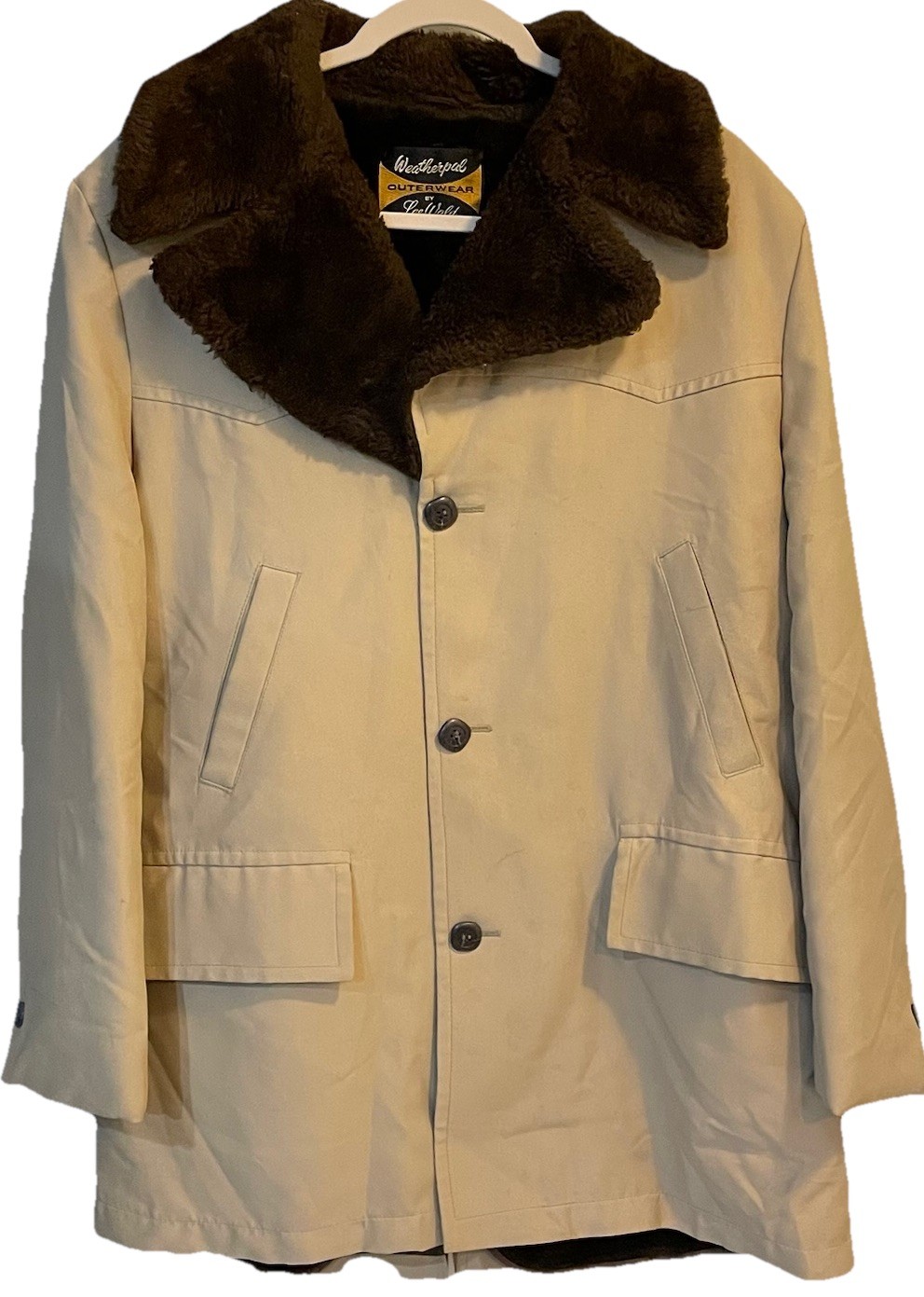 Vintage 60s 70s Lee Wald Weatherpal Faux Fur Deep Pile Borg Lined Jacket