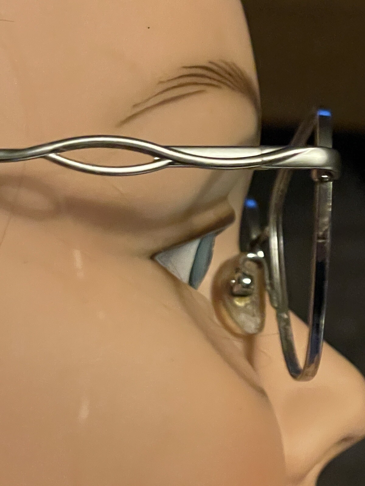 Vintage Luxottica Silver Oval Eyeglasses Frames LU2256 52-17-130 Made In Italy