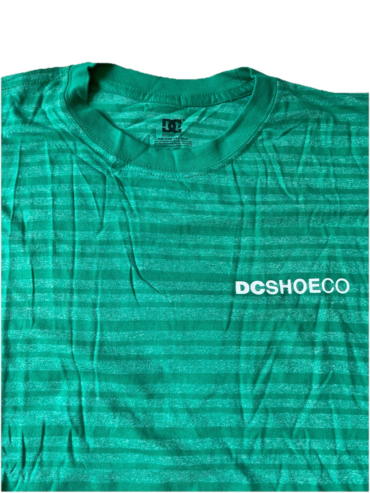 Vintage Men’s DC Shoes – Long Sleeve Green Striped Shirt – Size XL Perfect