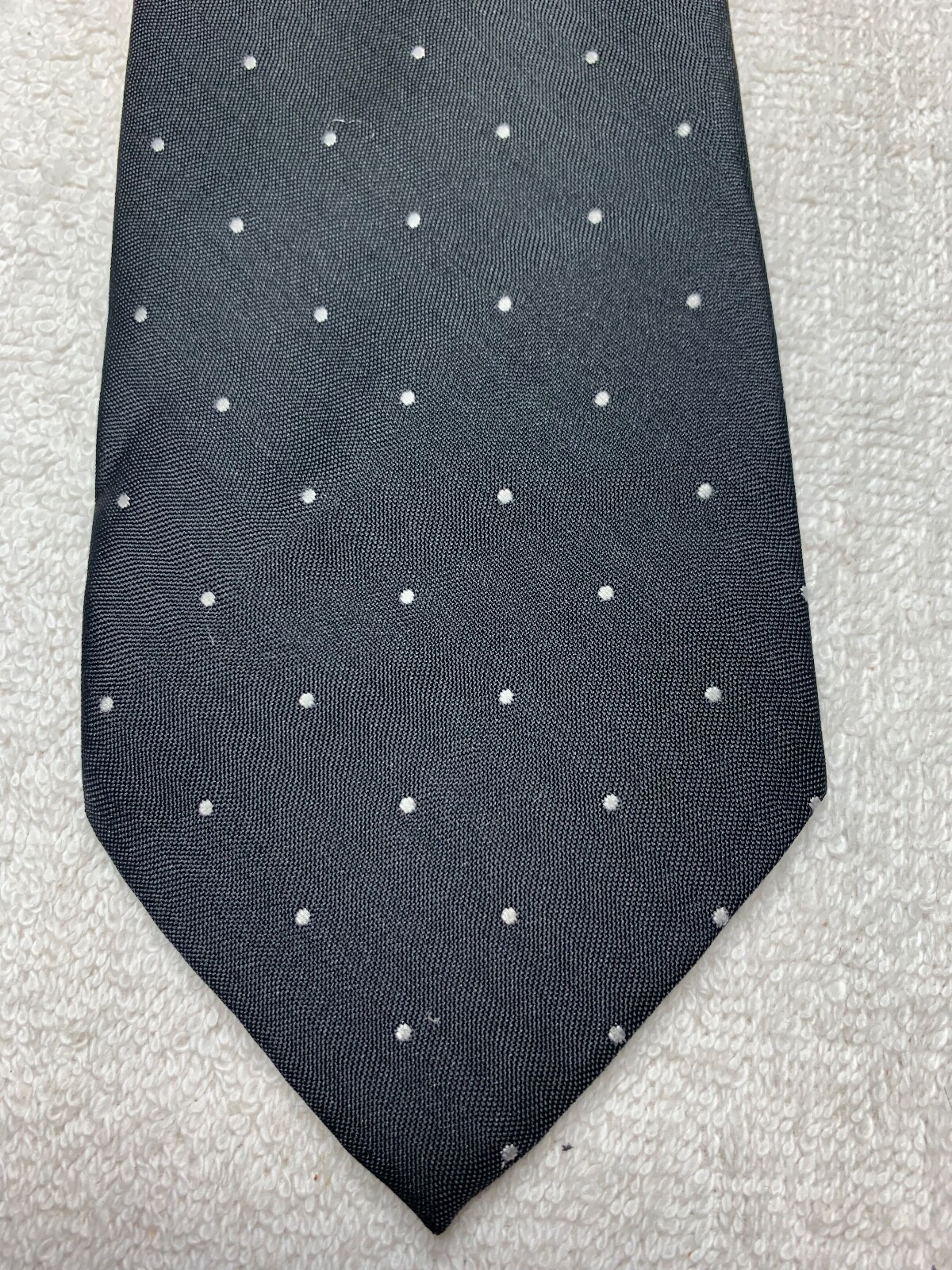 LIEBERT VINTAGE MENS TIE 1940S-1970S FASHION FUN BLACK WITH WHITE 3.5 X 58