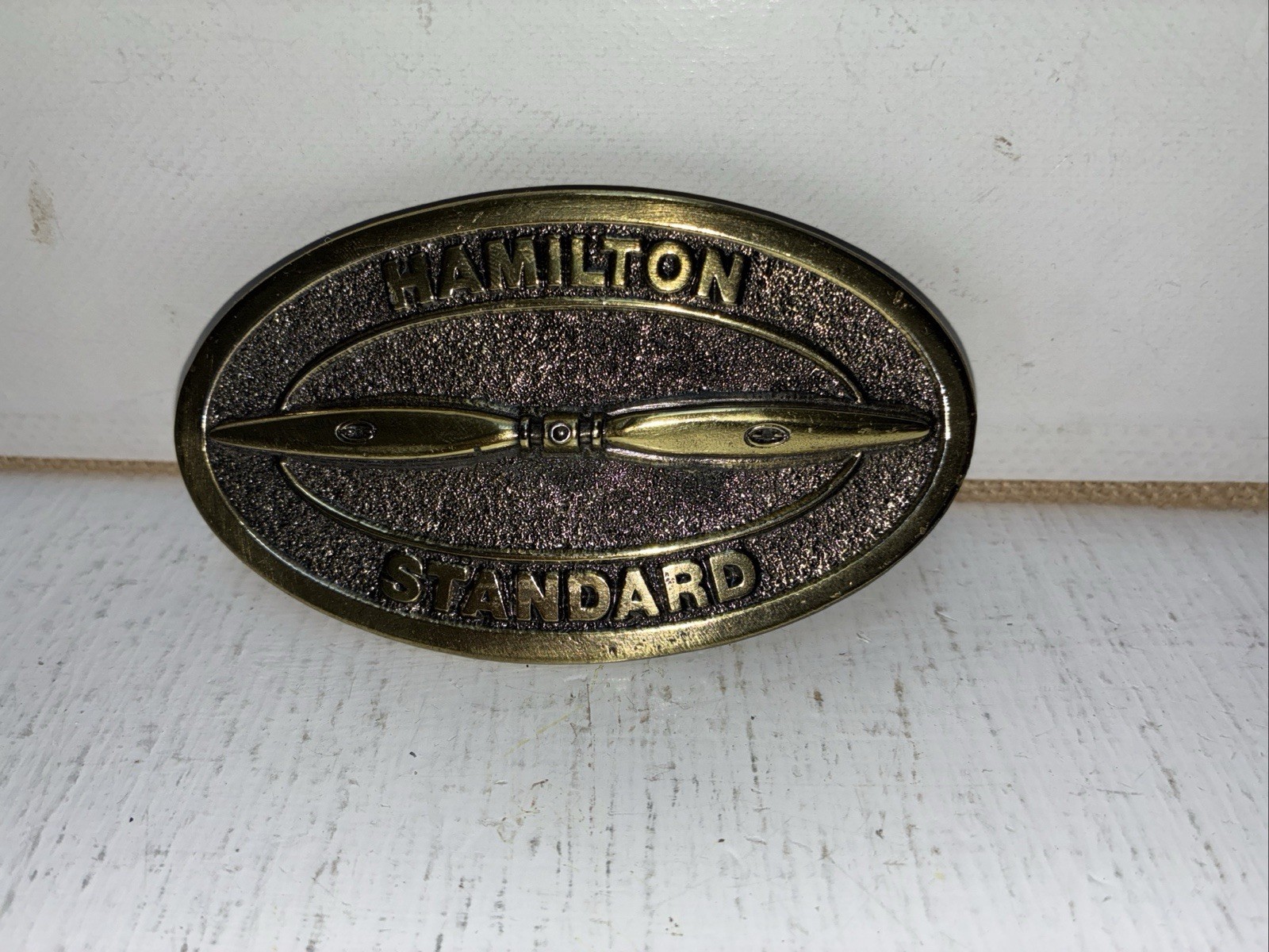 Vintage 80’s Brass Hamilton Standard Airplane Prop Propeller Aircraft Buckle